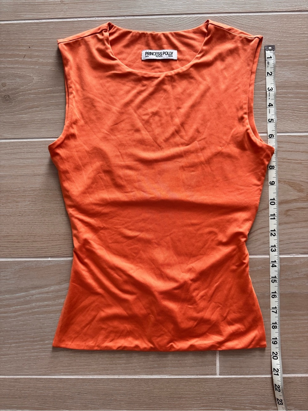 Princess Polly Bright Orange Sleeveless Crop Tank